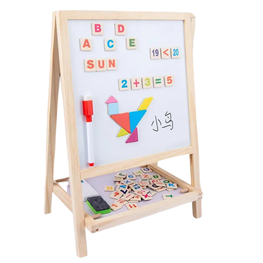 Wooden Magnetic Drawing Board Toy for Toddler Erasable Writing